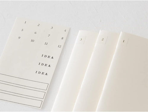 DESIGNPHIL Midori 15307006 Notebook, MD Notebook, Light, A4 Variable Size, Horizontal Ruled, Set of 3