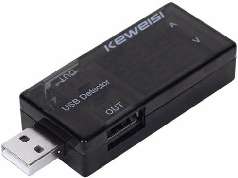Black USB Power Meter, USB Current Meter, LCD Digital Multimeter for Voltage Testing and Current Measurement