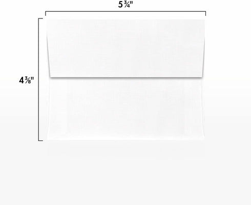LUXPaper A2 Invitation Envelopes | 50 Qty | Peel & Press | 4 3/8" x 5 3/4" | White Linen | 80lb. Text