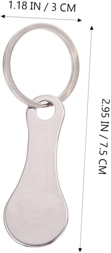 6pcs NUOBESTY Shopping Cart Token Keychain Stainless Steel Keychain Ring Shopping Token Holder Decorative