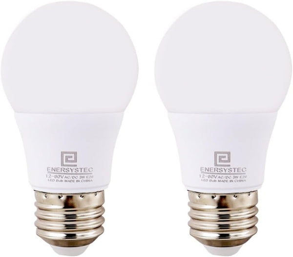 12V-60V LED Light Bulb, 12V AC DC Low Voltage, 3000K Warm Light Color, E26 Medium Screw Base, 3W LED Equivalent 25W
