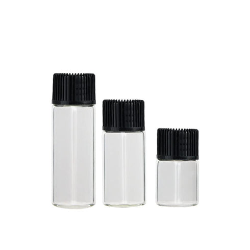LabZhang 100 Pcs Clear Glass Vials with Screw Caps, Small Leak-Proof Liquid Sample Vial (5ML)