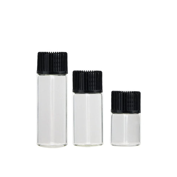 LabZhang 100 Pcs Clear Glass Vials with Screw Caps, Small Leak-Proof Liquid Sample Vial (5ML)