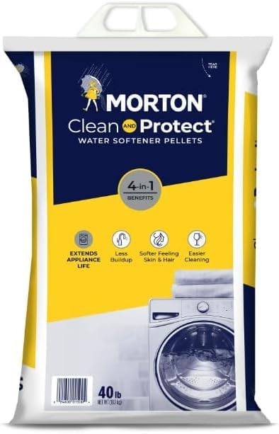 MYNERK 40 LB (3), Morton Clean and Protect Water Softener Salt Pellets, Bag White