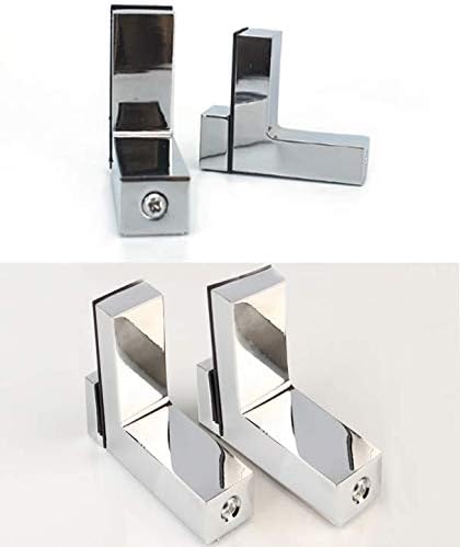 Tiberham 3-30mm (Pack 2) Adjustable Wood/Glass Shelf Bracket, Zinc Alloy Polished Chrome Shelf Support Clamp Corner
