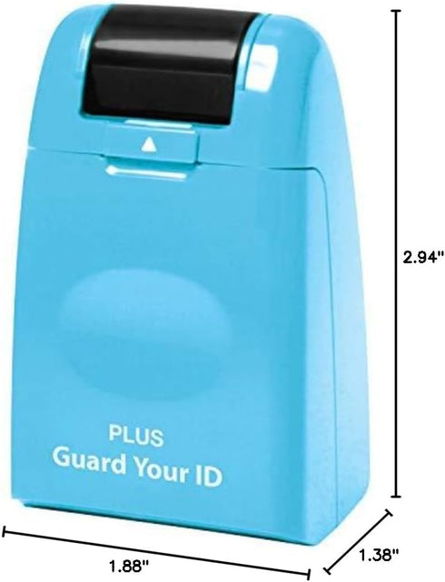 Guard Your ID Identity Protection Stamp Roller - Turquoise Color for Secure Document Shredding