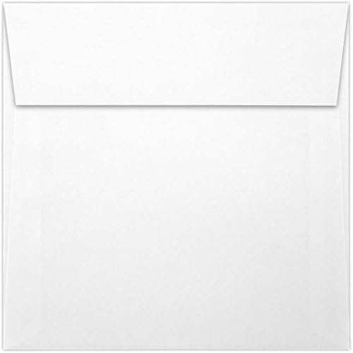 LUXPaper Square Invitation Envelopes, Peel & Press, 6" x 6", White Linen, 80lb. Text, 50 Qty