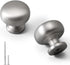 YAGU 5 Pack Round Cabinet Knobs - Brushed Silver Kitchen Drawer Knob, Satin Nickel Dresser Pulls for Bathroom
