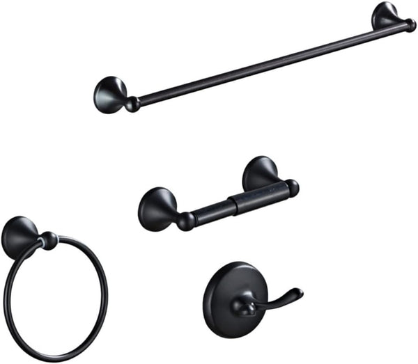 Bathroom Towel Rack Black Stainless Steel Combination Modern Freestanding Design for Efficient