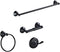 Bathroom Towel Rack Black Stainless Steel Combination Modern Freestanding Design for Efficient