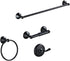 Bathroom Towel Rack Black Stainless Steel Combination Modern Freestanding Design for Efficient
