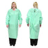 Reusable Isolation Gowns - Fluid Resistant Polyester, 10-Pack, Protective Washable PPE for Medical Facilities, Green
