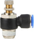 Pneumatic Push to Connect Air Flow Control Valve, 8mm Tube OD x 3/8" Male BSP Thread