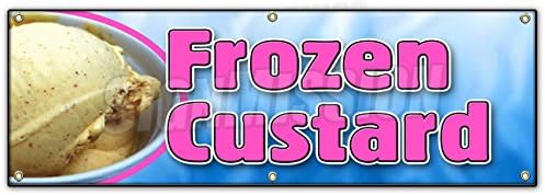 SignMission 72" Frozen Custard Banner Sign ice Cream Cones Sundae Banana Split Homemade
