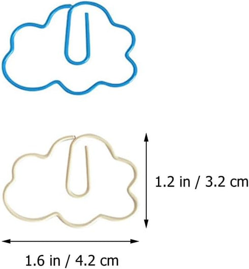 Tofficu 60Pcs Paper Clips, Small Clouds Shaped, Creative Cute Paper Clip for Office, School