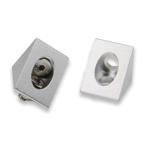 Zeberoxyz 8PCS Silver Angle Sharp Corner Bracket Connector with 16PCS M5x10mm Screws, 16PCS M5 T-Nuts for 2020Series