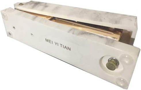 White Marble Heavy Duty Stapler, Desktop Stapler with Gold Tone, Non-slip Base for Office Supplies