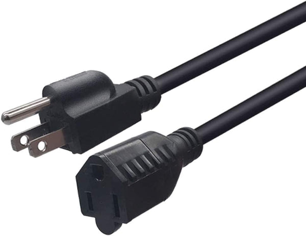 Short Power Extension Cord, 16AWG/13A, 3 Prong Male Plug to Female Socket, Heavy Duty Cable (6FT/1.8M)