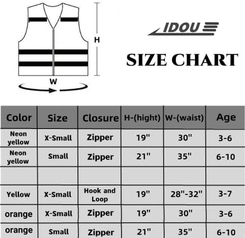 High Visibility Kids Safety Vest, Toddler Reflective Vest for Cycling & Running, Orange XS