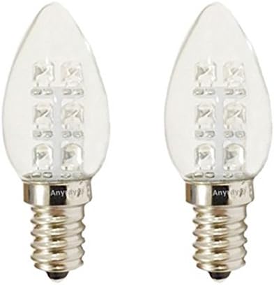 Anyray (2-Bulbs A-C7E12LWW LED Night Light 0.5 Watt C7 (4W 5W 7W Replacement)