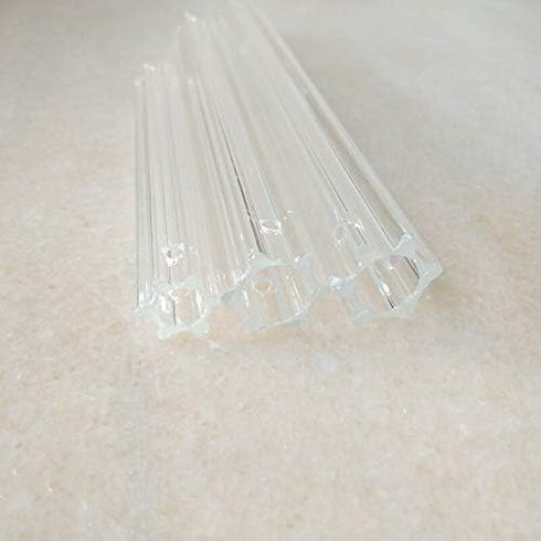 Delmitan 20pcs/lot 1 10mm/ 100mm) Chandelier Crytal clear blossom hexagonal crystal glass tube prism chandelier lamp