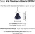 #2 Black EPDM Flexible Roof Jack Pipe Boot, Metal Roofing Pipe Flashing (Pipe OD 1-3/4" to 3-1/4") - USA Made