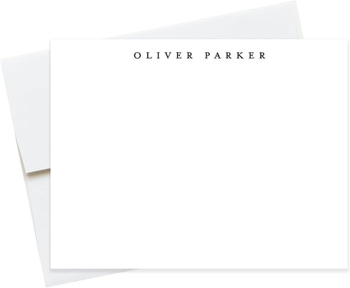 Jojostudios Simple Modern Personalized Stationery Note Cards, Stationary Flat Cards with Envelopes, Personalized