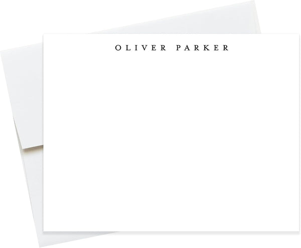 Jojostudios Simple Modern Personalized Stationery Note Cards, Stationary Flat Cards with Envelopes, Personalized