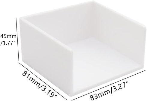 White Sticky Notes Cube Dispenser, 3x3 Inch Memo Holder, PS Notepad Organizer for Home and Office Desk Organization