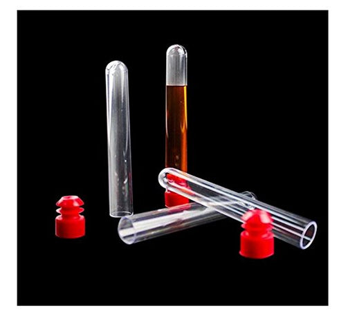 30PCS Plastic Clear Test Tubes with Caps for Scientific Experiments, School Teaching, Storing Liquids