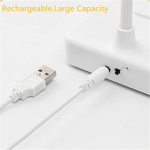 Cordless Desk Table Lamp, Rechargeable Battery 2200mAh, Touch 3 LED Modes, Dimmable Gooseneck Lamp for Kids Bedroom