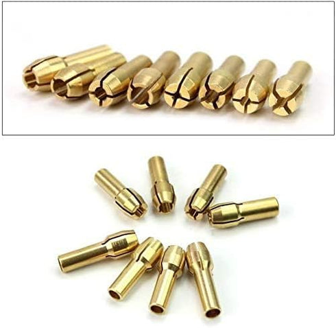2 Set Brass Collet for Dremel Rotary Tools, Includes 1mm/1.6mm/2.3mm/3.2mm