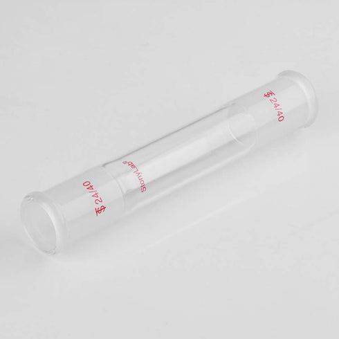 stonylab Glass Connecting Adapter, Borosilicate Glass 90mm for Two 24/40 Ground Outer Standard Taper Joints Lab Supply