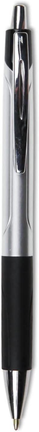 Universal 15540 Advanced Ink Retractable Ballpoint Pen, Black Ink, Silver, 1mm, Dozen
