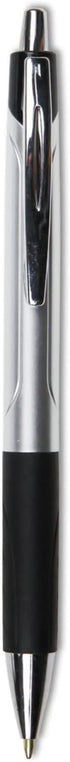 Universal 15540 Advanced Ink Retractable Ballpoint Pen, Black Ink, Silver, 1mm, Dozen