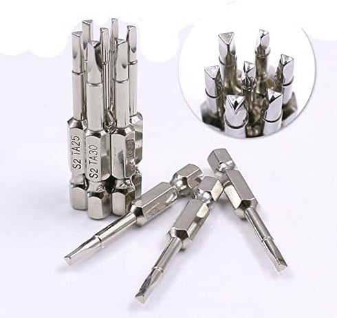6 Piece Magnetic Triangular Screwdriver Bit Set, S2 Steel 1/4 Inch Hex Triangle Drill