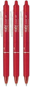 Pilot FriXion Ball Clicker Retractable Erasable Gel Pen, Fine Point, 0.7mm, Red Ink, 3 Count