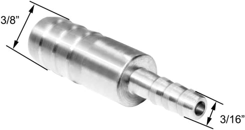 Joywayus Reducer Hose Barb 3/16" to 3/8" Splicer, Round Union Fitting for Water/Fuel/Air