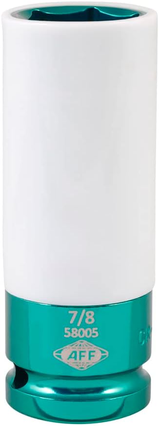 AFF Mag Wheel Power Sockets, 1/2" Drive, 7/8", Chrome Molybdenum Steel with Plastic Sleeve, 58005
