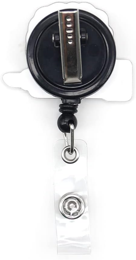 Cute Black Girl Retractable Badge Holder Gift for Women, ID Name Tag Nursing Badge Reel with Alligator Clips
