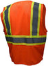 Radians SV22-2ZOM-L Polyester Mesh Economy Class 2 High Visibility Zipper Closure Vest with Two-Tone Trim, Large, Orange