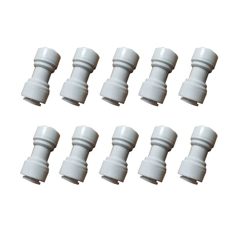 Malida 3/8" Tube OD Push Fit Straight Quick Connect, 10 Pack for RO Water System