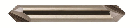 Bassett - B10026 MCH-2D Series Solid Carbide End Mill, Uncoated (Bright) Finish, 2 Flute, 90 Degrees Profile Angle, Chamfer End, 0.15" Cutting Length, 1/8" Cutting Diameter, 1-1/2" Length (Pack of 1)