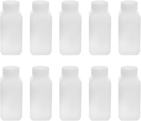 Othmro 10pcs 100ml/3.38oz Plastic Lab Chemical Reagent Bottles, Square Wide Mouth Liquid/Solid Sample Storage Container