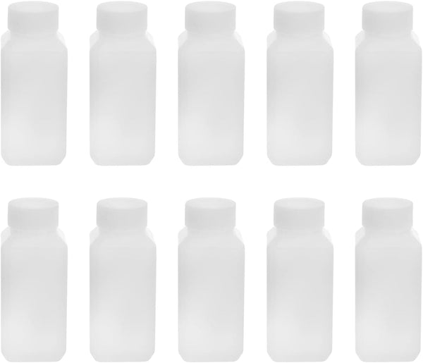 Othmro 10pcs 100ml/3.38oz Plastic Lab Chemical Reagent Bottles, Square Wide Mouth Liquid/Solid Sample Storage Container