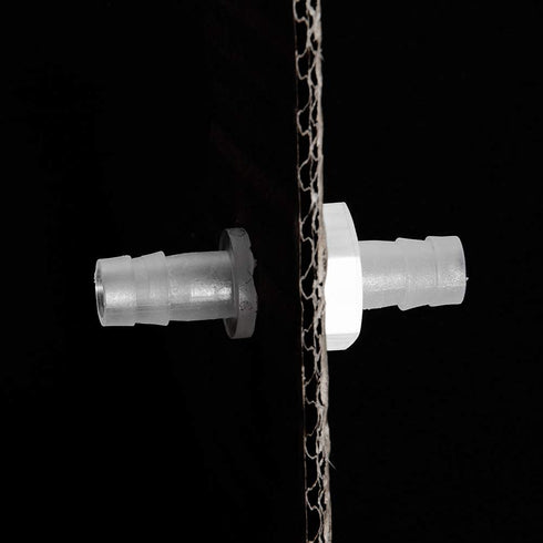 Feelers 1/4" Hose Barb Thru-Bulk Bulkhead Fitting - Plastic Adapter Union Mender Splicer with Gasket