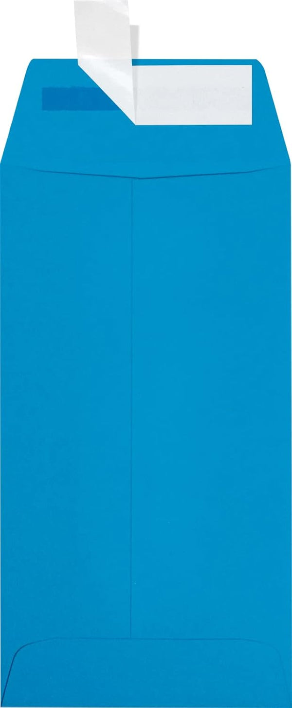 LUXPaper #7 Coin Envelopes, Peel & Press, 3 1/2" x 6 1/2", Pool Blue, 80lb. Text, 50 Qty