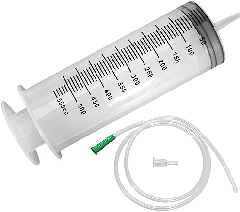 550ml Large Plastic Syringe with 40 Inches Tubing for Scientific Labs, Liquid, Plant Irrigation, Feeding Pets