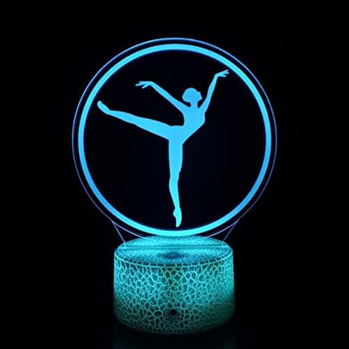 HPBN8 Ltd 3D 7/16 Optical Illusion Ballet Night Light USB Powered Touch Switch Remote Control LED Decor Lamp Colors