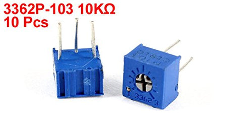 uxcell 10 Pcs Potentiometer Trimmer Variable Resistor 3362P-103, 10K Ohm